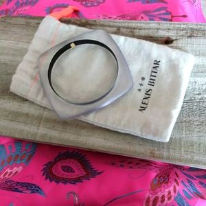 Alexis Bittar Soft Square Bangle Bracelet Prairie Crocus Light Purple Lucite